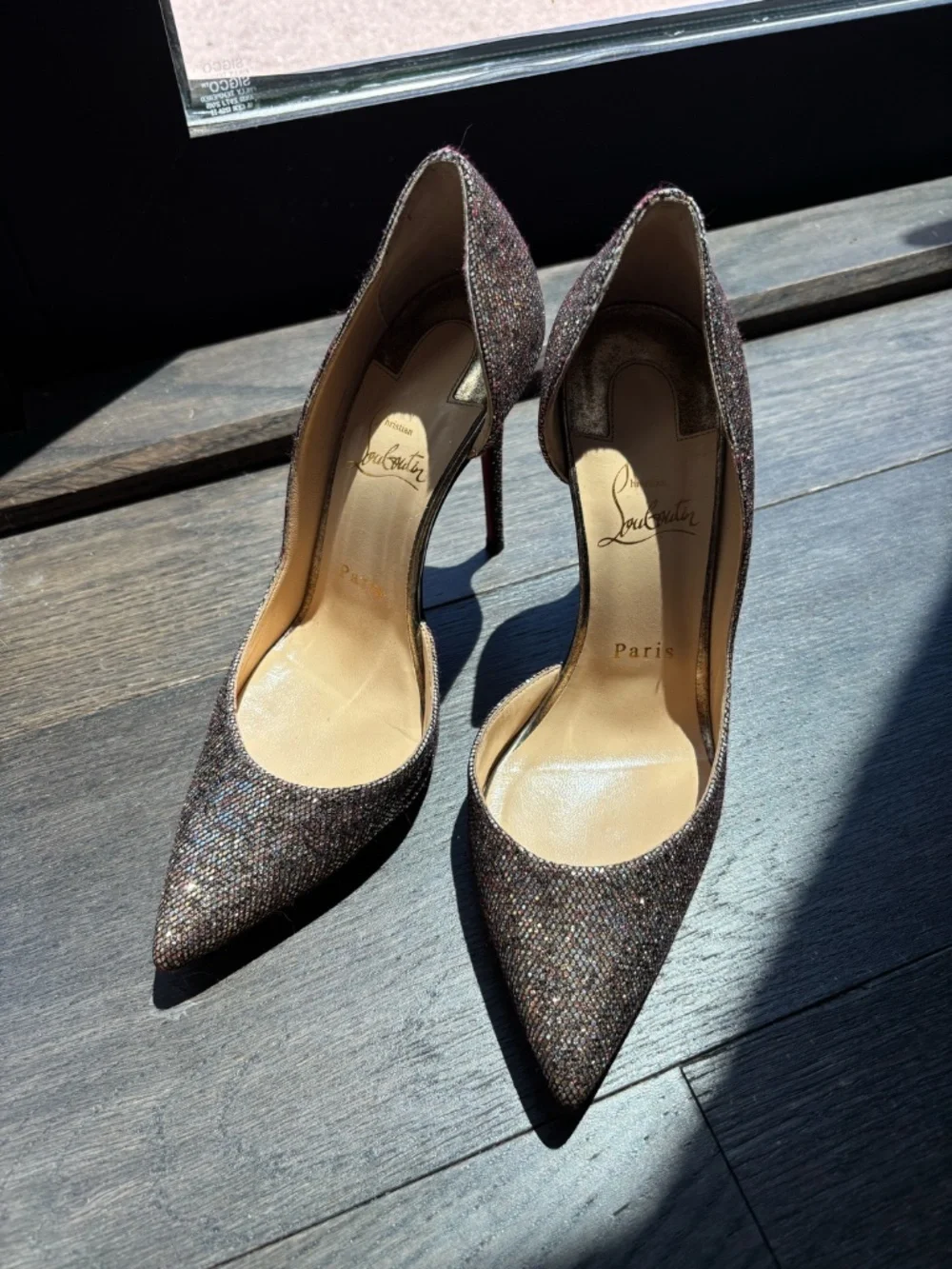 Christian Louboutin Iriza Glitter Pumps Size 38 Authentic